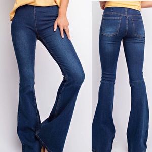Denim pull on flares